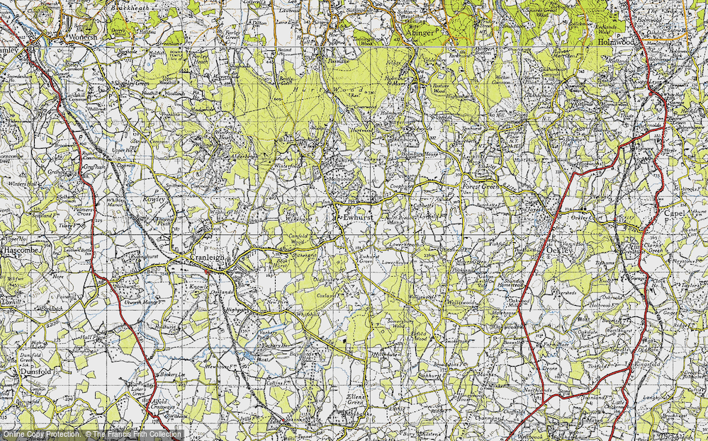 Old Map of Historic Map covering Brookhurst in 1940