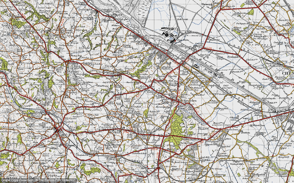 Old Map of Ewloe, 1947 in 1947