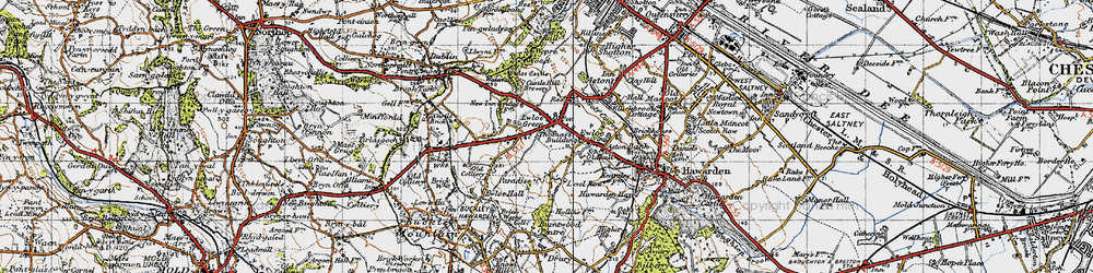 Old map of Ewloe in 1947