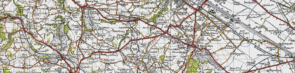 Old map of Ewloe Green in 1947