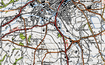 Old map of Ewood in 1947