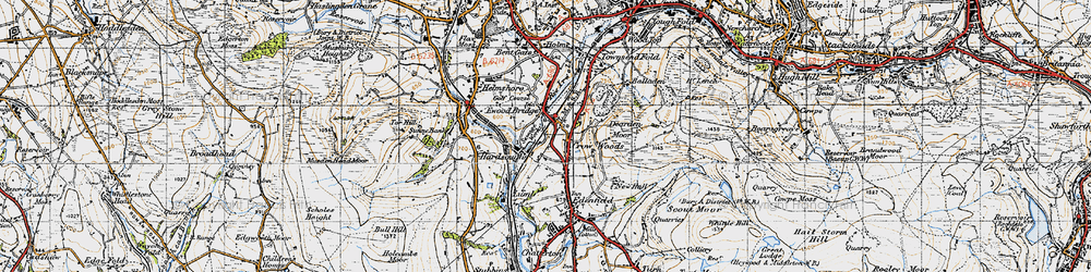 Old map of Ewood Bridge in 1947