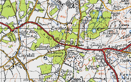 Old map of Ewshot in 1940