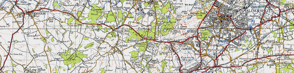 Old map of Ewshot in 1940