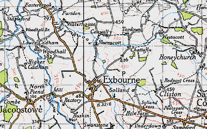 Old map of Exbourne in 1946