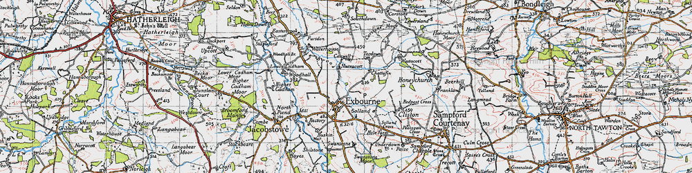 Old map of Exbourne in 1946