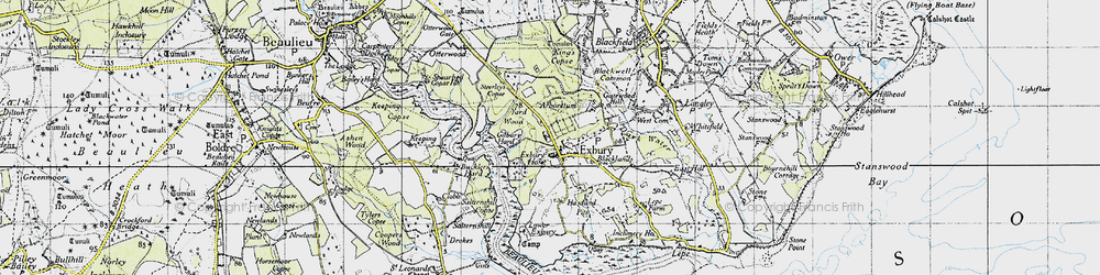 Old map of Exbury in 1945