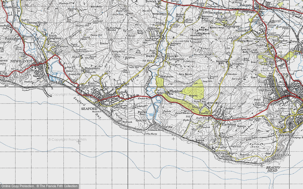 Old Map of Exceat, 1940 in 1940