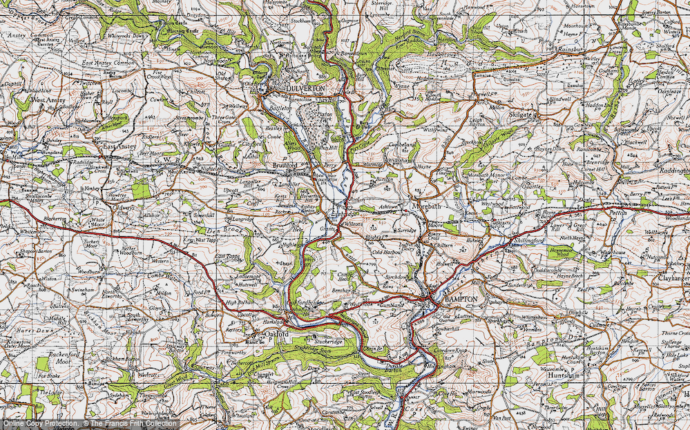 Old Map of Exebridge, 1946 in 1946