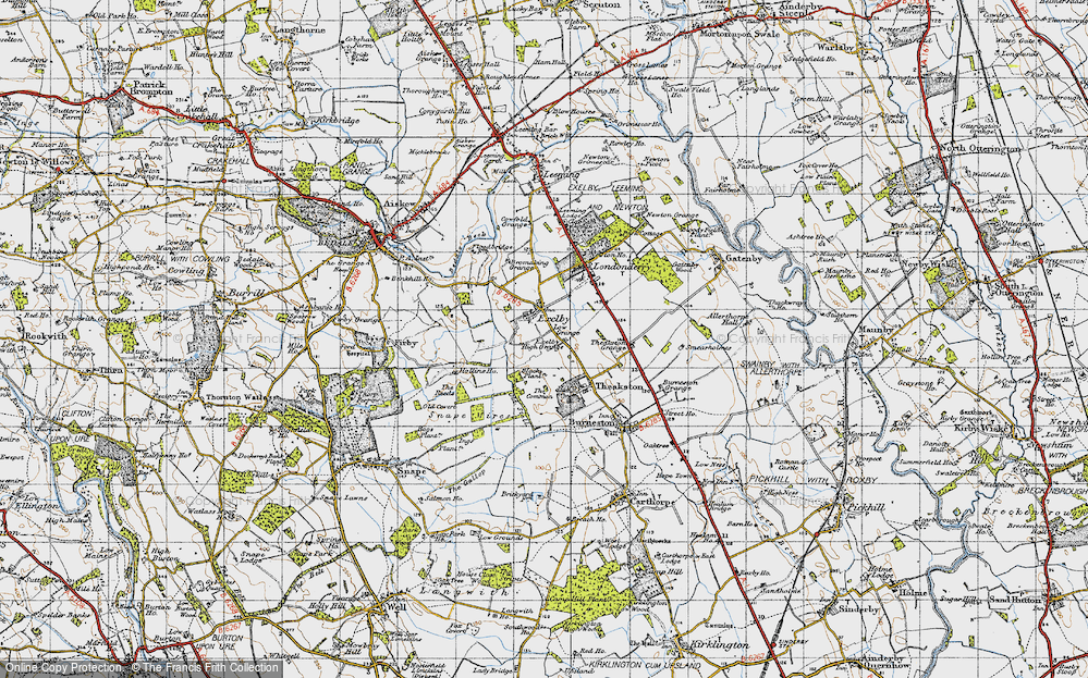 Old Map of Exelby, 1947 in 1947