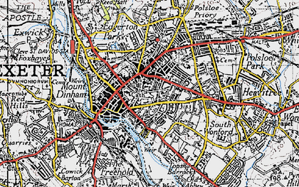 Old map of Exeter in 1946