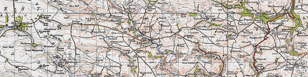Old map of Exford in 1946