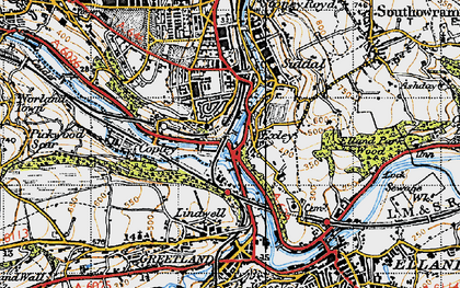 Old map of Exley in 1947