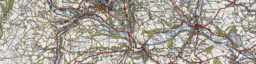 Old map of Exley in 1947