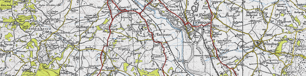 Old map of Exminster in 1946