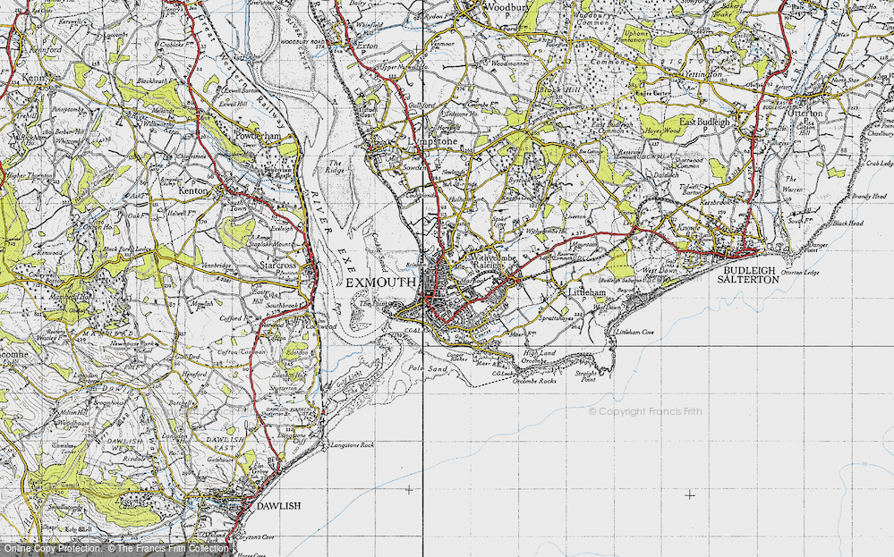 Historic Ordnance Survey Map of Exmouth, 1946