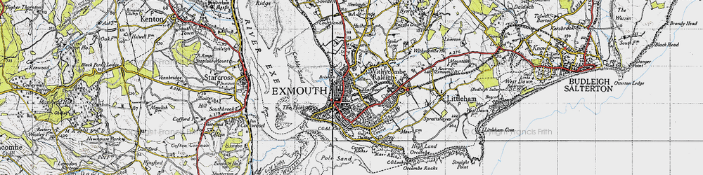 Old map of Exmouth in 1946