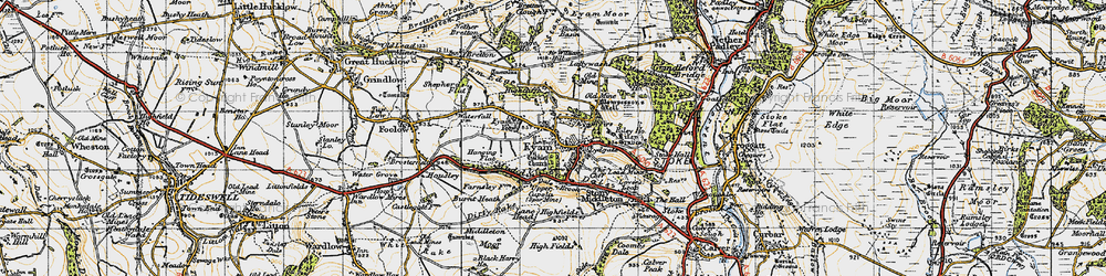 Old map of Eyam in 1947