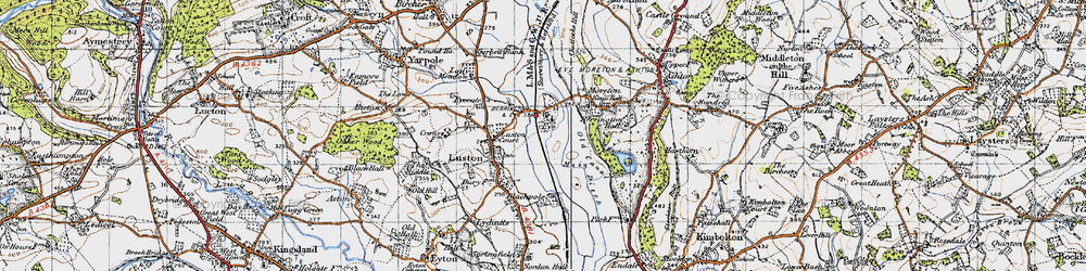 Old map of Eye in 1947