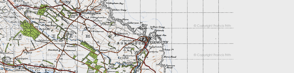 Old map of Acredale in 1947