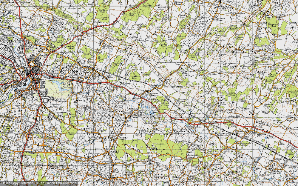 Old Map of Eyhorne Street, 1946 in 1946