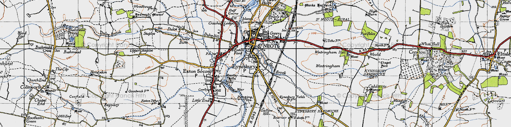 Old map of Eynesbury in 1946