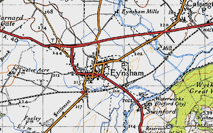 Old map of Eynsham in 1946
