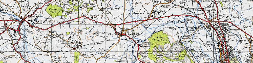 Old map of Eynsham in 1946