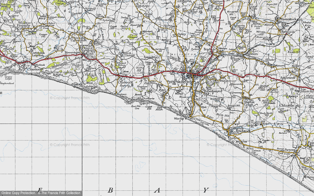 Old Map of Eype, 1945 in 1945