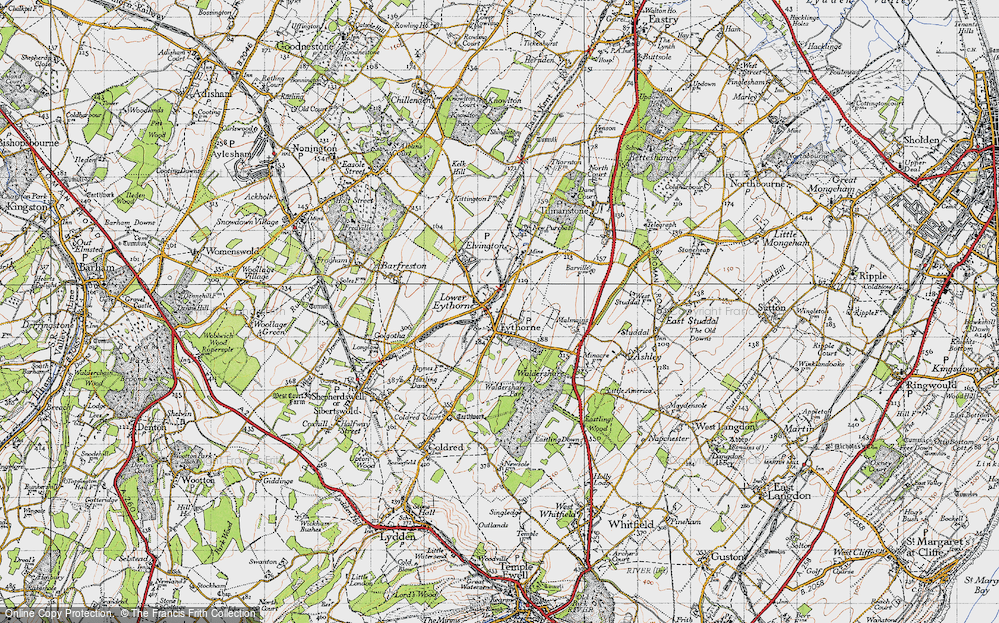 Old Map of Eythorne, 1947 in 1947