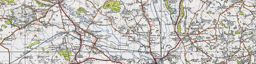 Old map of Eyton in 1947