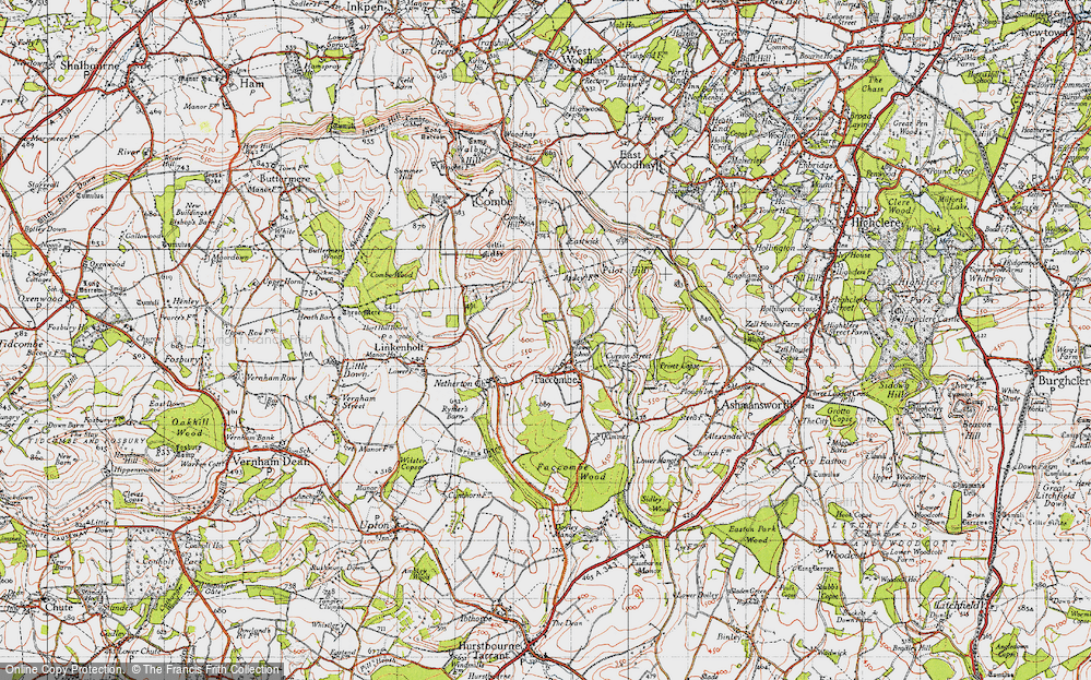 Old Map of Faccombe, 1945 in 1945
