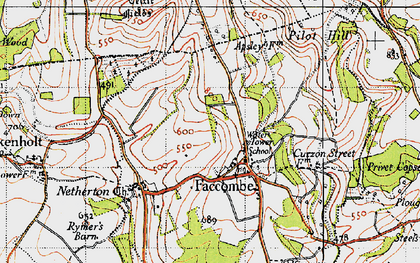 Old map of Faccombe in 1945