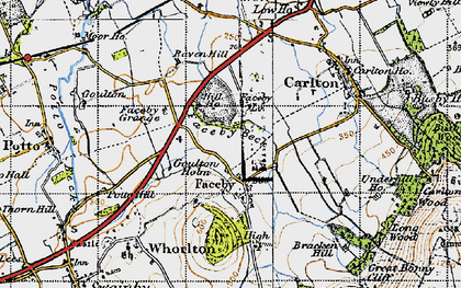Old map of Faceby in 1947