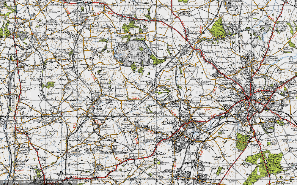Old Map of Fackley, 1947 in 1947