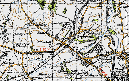 Old map of Fackley in 1947