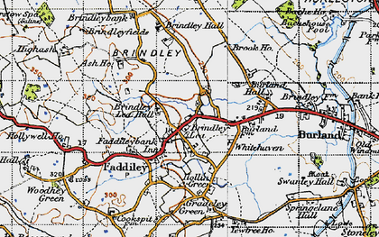 Old map of Faddiley in 1947