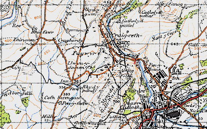 Old map of Fagwyr in 1947