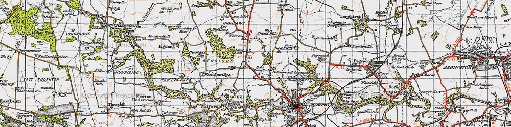 Old map of Fair Moor in 1947