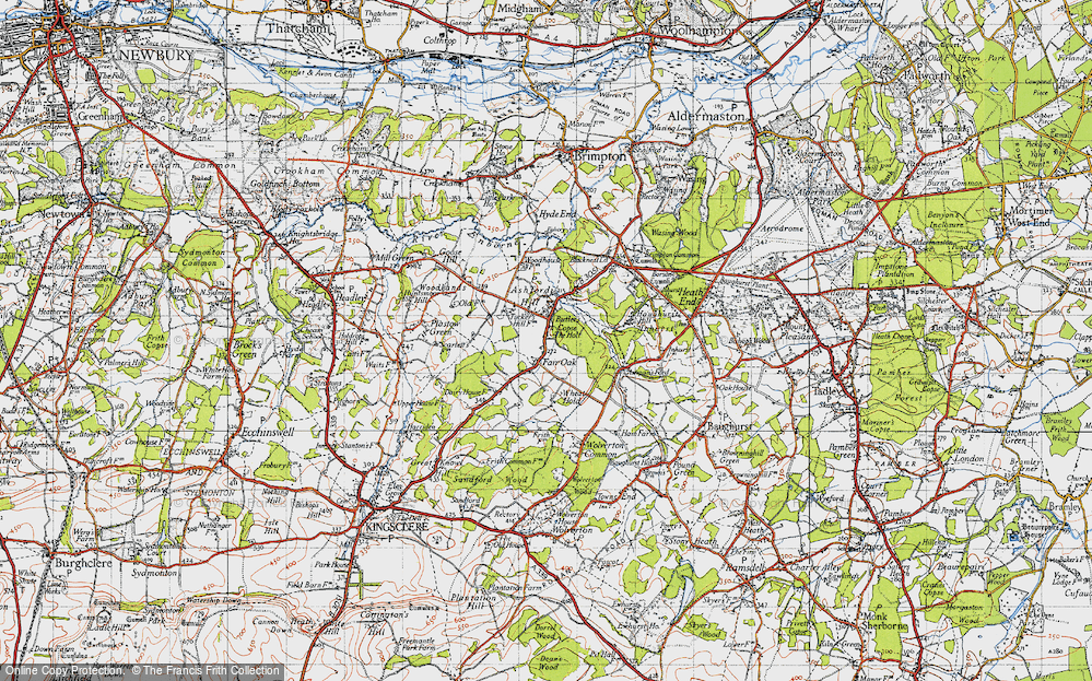 Old Map of Fair Oak, 1945 in 1945