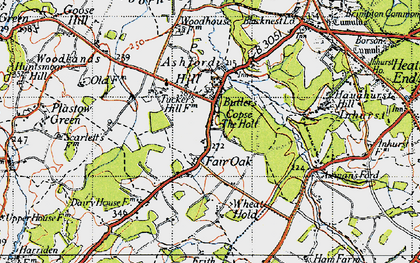 Old map of Fair Oak in 1945