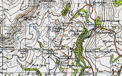 Old map of Burnslack Fell in 1947