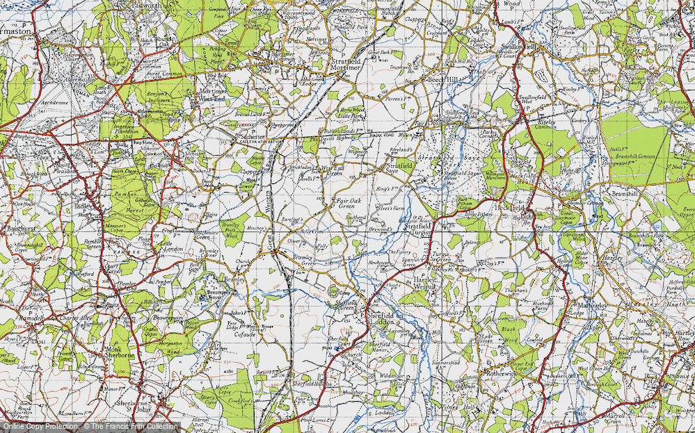 Old Map of Fair Oak Green, 1945 in 1945