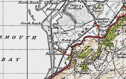 Old map of Fairbourne in 1947