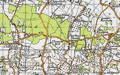 Old map of Fairbourne Heath in 1940