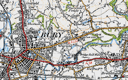 Old map of Fairfield in 1947