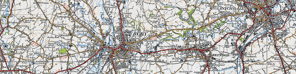 Old map of Fairfield in 1947