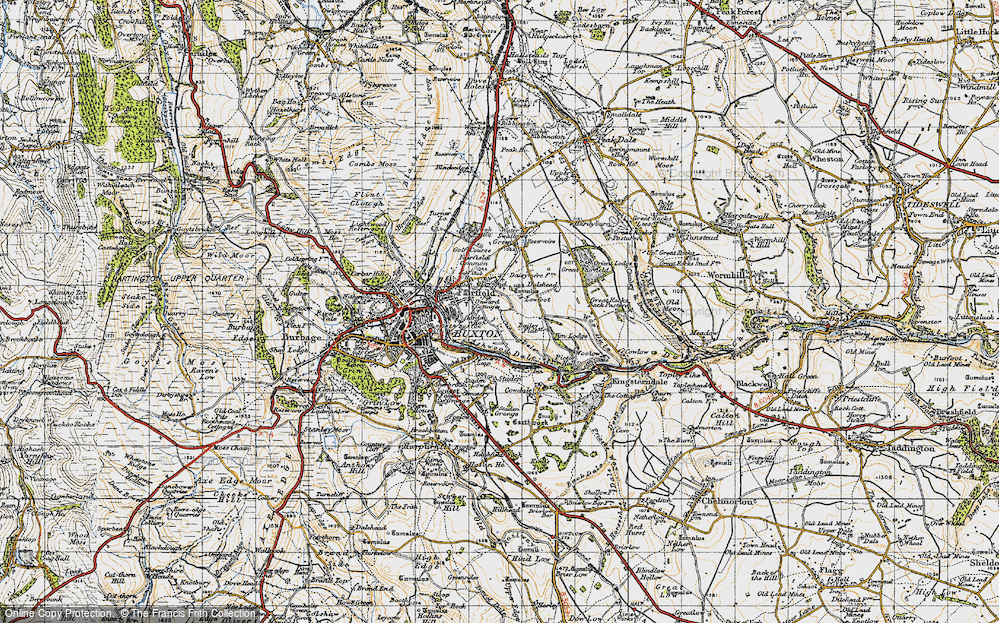 Old Map of Historic Map covering Tim Lodge in 1947