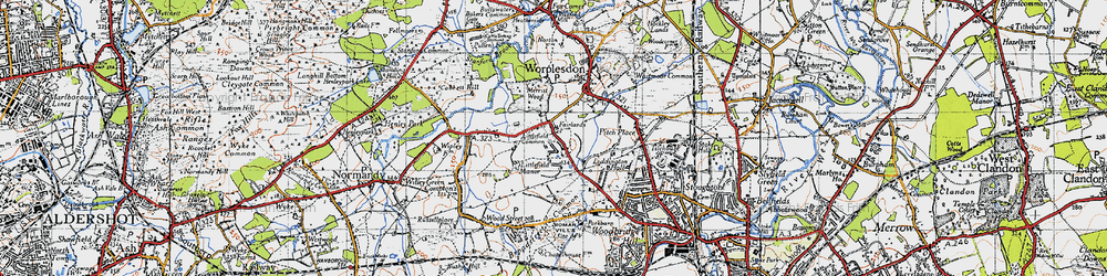 Old map of Fairlands in 1940