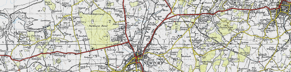 Old map of Fairlee in 1945